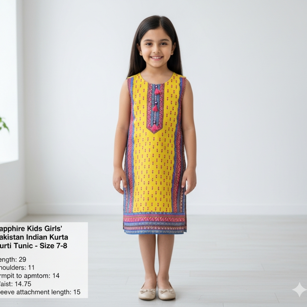 Sapphire Kids Girls' Pakistani Indian Kurta Kurti Tunic - Size 7-8
